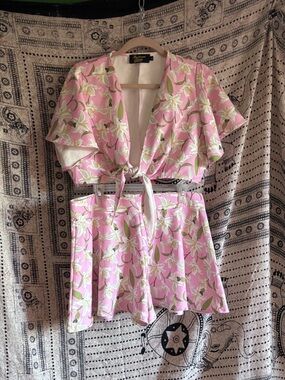 Unknown Brand Pink Floral High-Waist Shorts